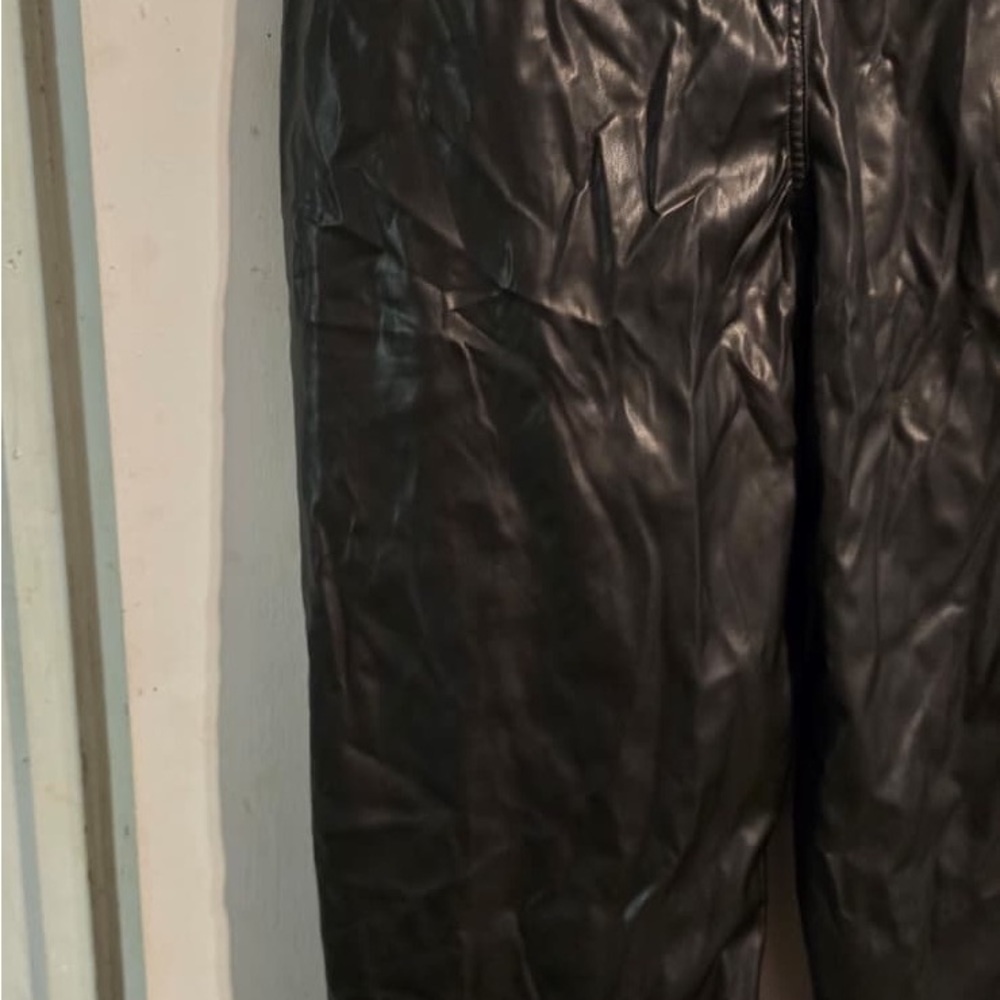 PrettyLittleThing Black Leather Look Trousers - Picture 15 of 16